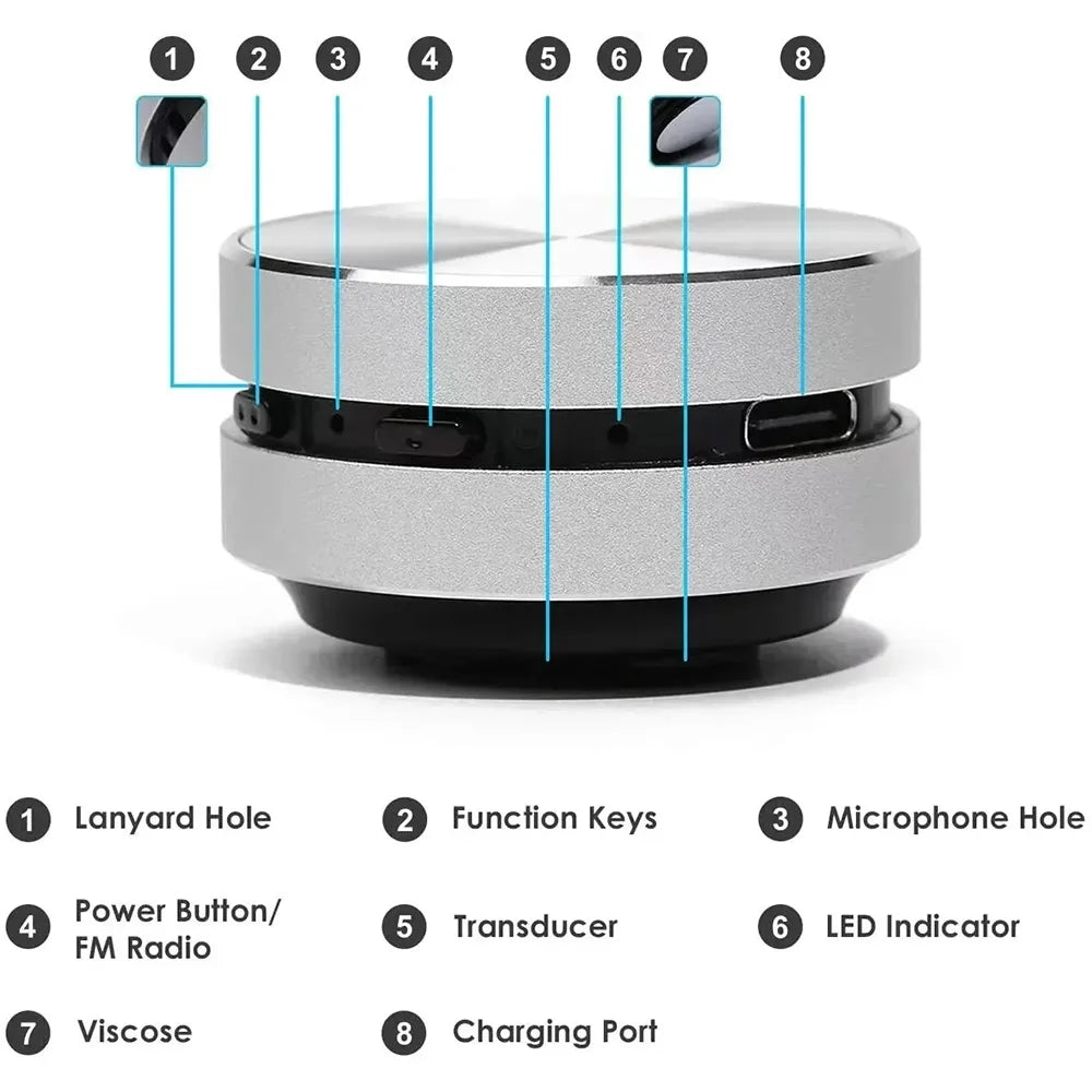 Mini Bone Conduction Speaker With FM Radio - Bluetooth-Compatible