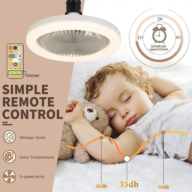 LED Light Socket Fan