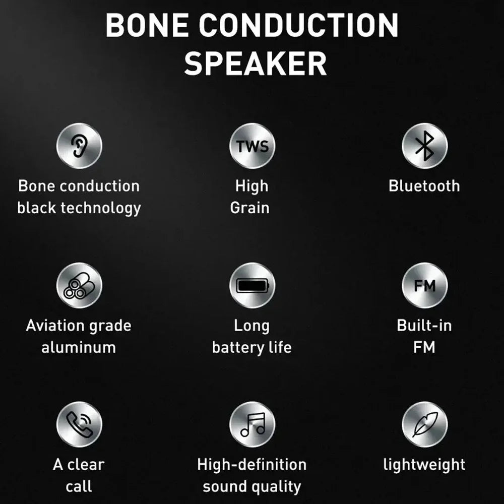 Mini Bone Conduction Speaker With FM Radio - Bluetooth-Compatible